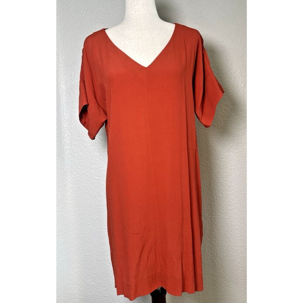 Madewell NEW womens shift clay colored dress v-neck raglan sleeve XXL summer - Picture 2 of 8